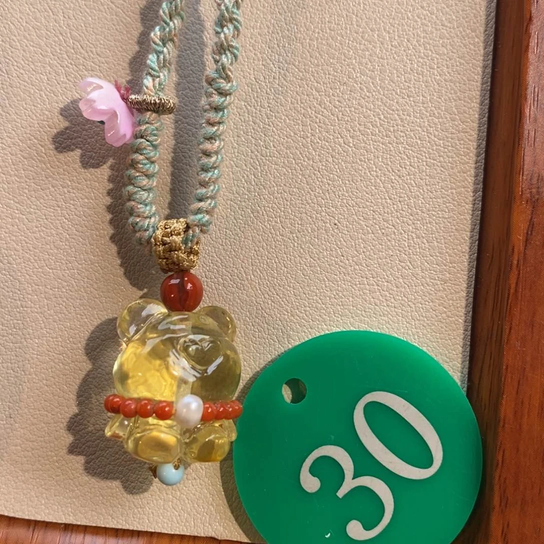 琥珀未镶嵌耳饰吊坠