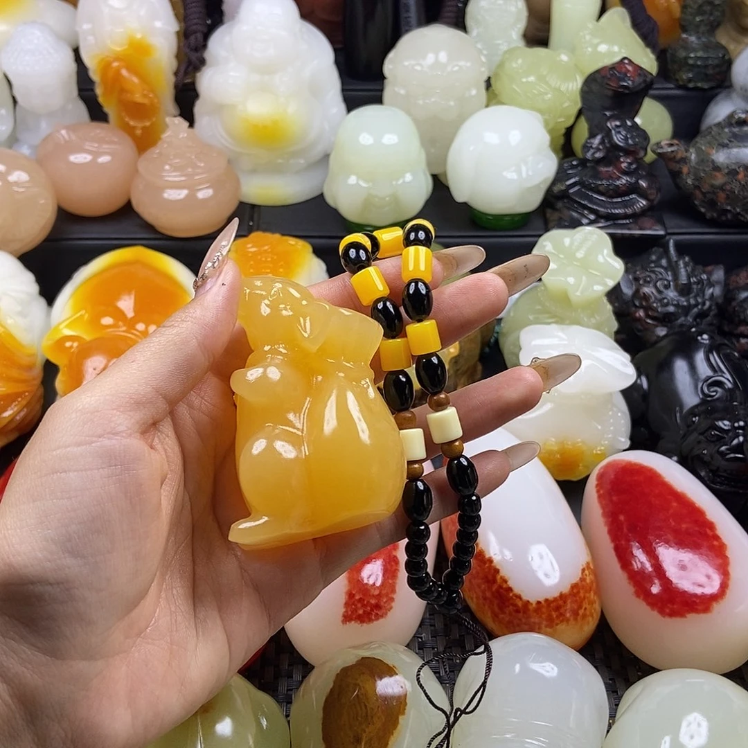 无花朵原石雕刻把件