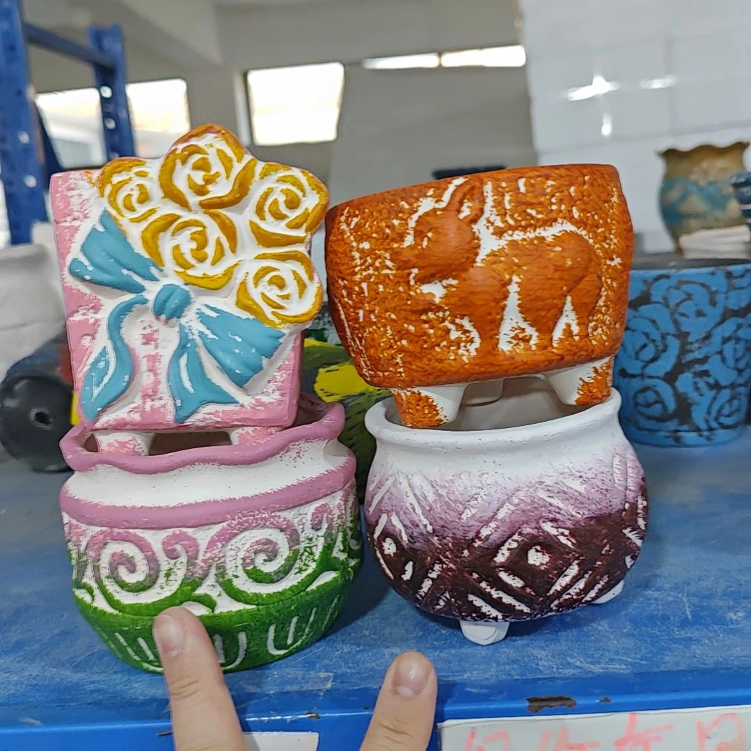 红陶吸水透气的白陶花盆凑满12发货