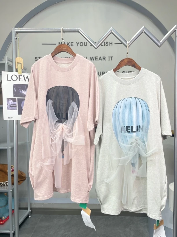 君家双色气球纱纱设计裙t