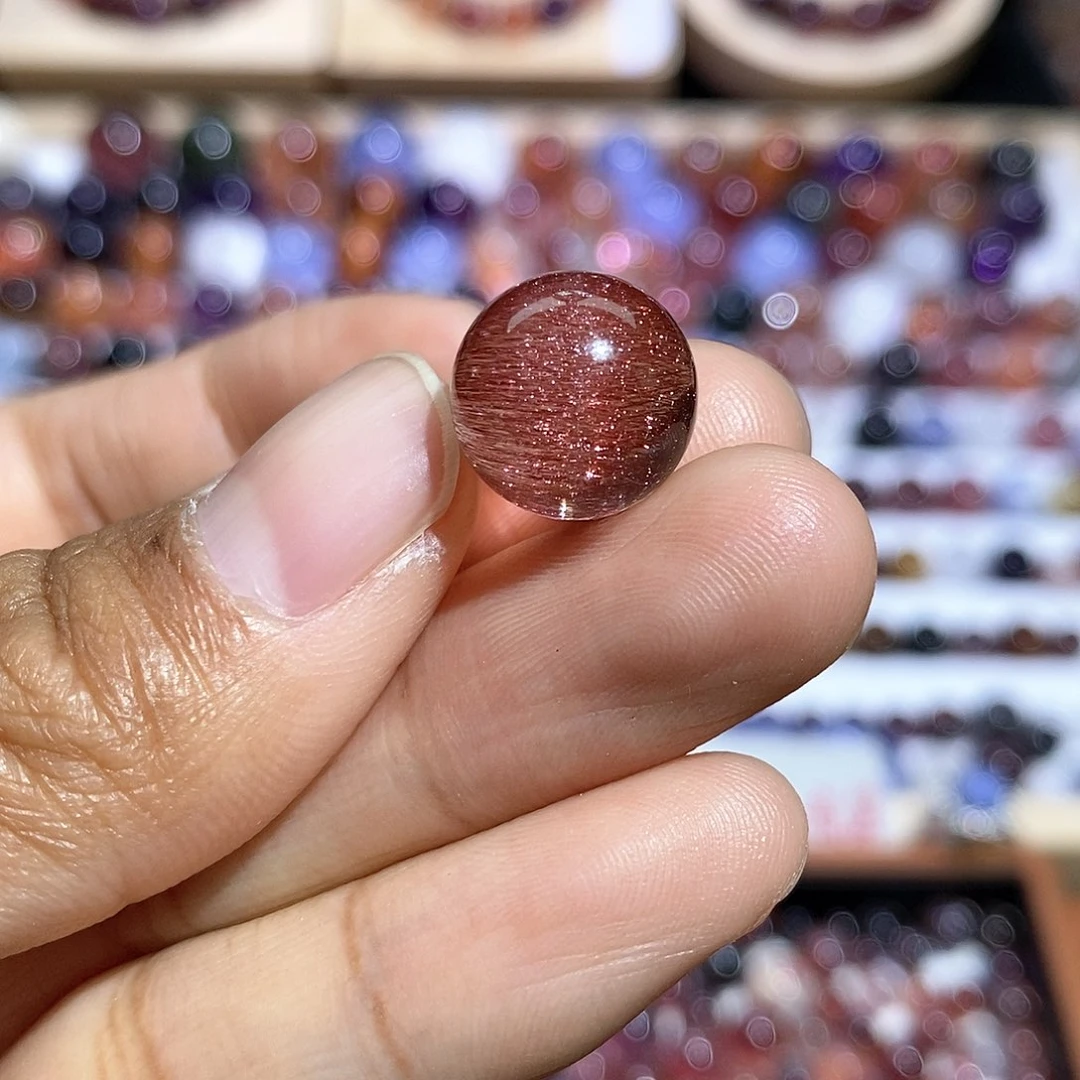 水晶红金沙单珠打孔不退未镶嵌爱****灰