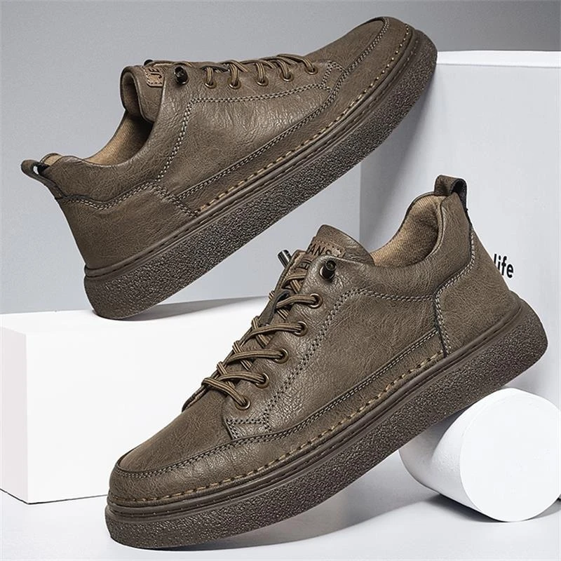 全年户外潮流鞋男青年个性鞋韩式板鞋运动便鞋采用加缝线工艺头层