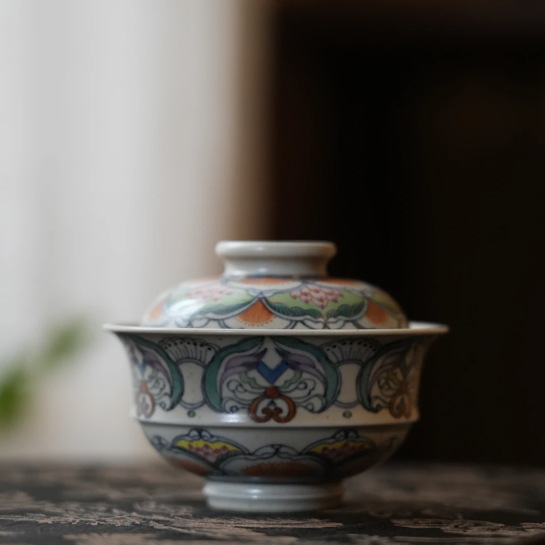 【雲梦】游然堂-年娃娃盖碗（YRT00120）