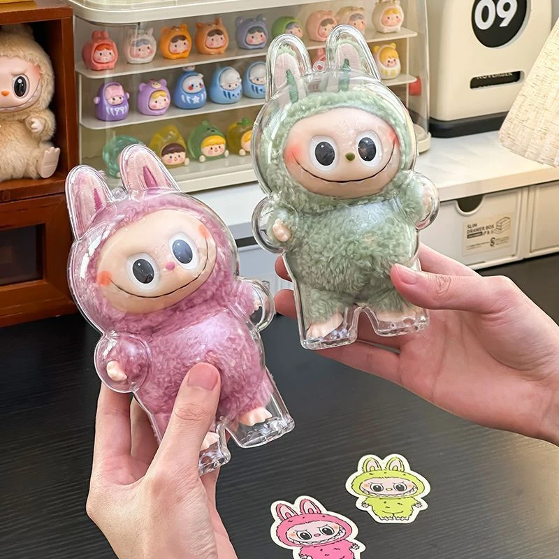 全套LABUBU马卡龙派对透明保护壳拉布布娃衣穿搭泡泡玛特