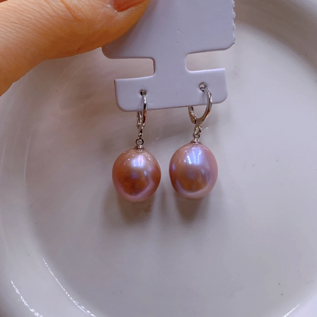 银S925镶嵌耳饰淡水珍珠