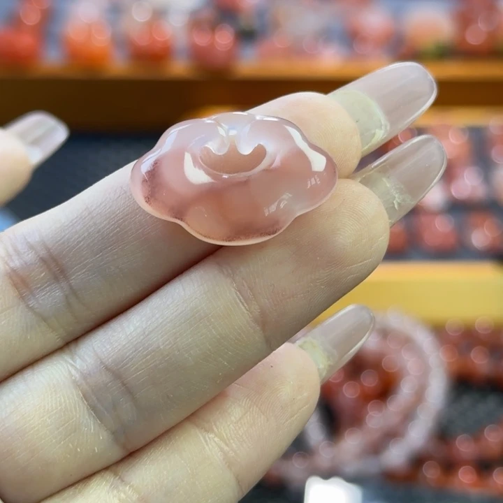 南红玛瑙未镶嵌珠宝半成品平安扣