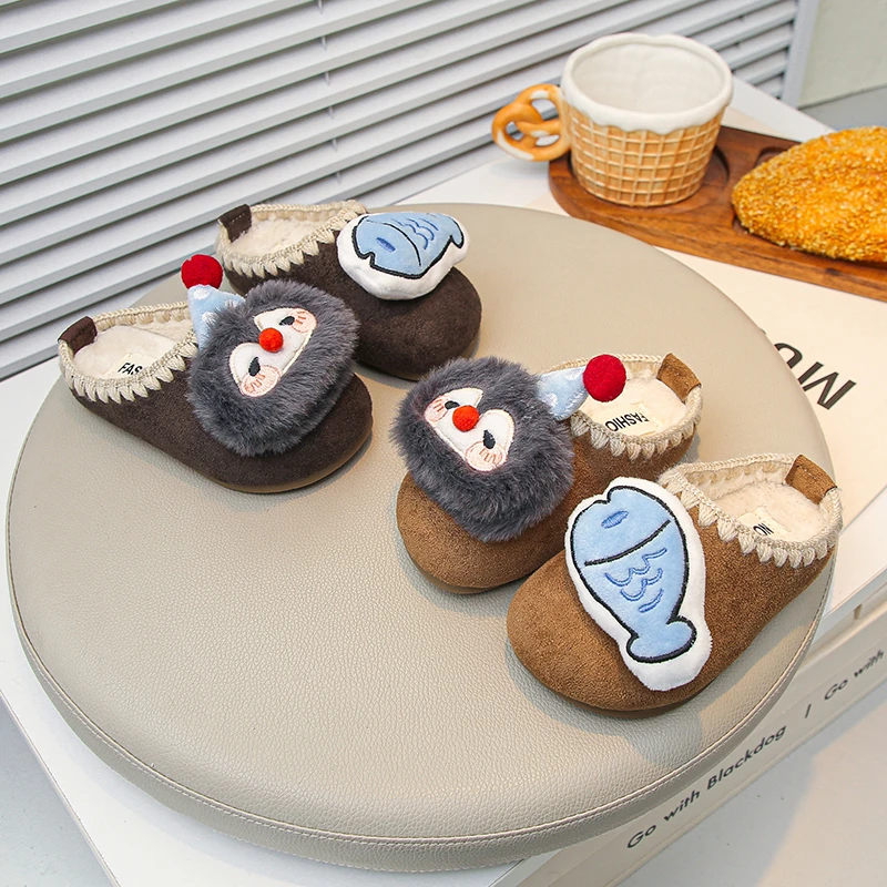 【交个朋友】2025年冬季新款儿童卡通可爱博肯鞋加绒棉拖鞋A671 ZHX