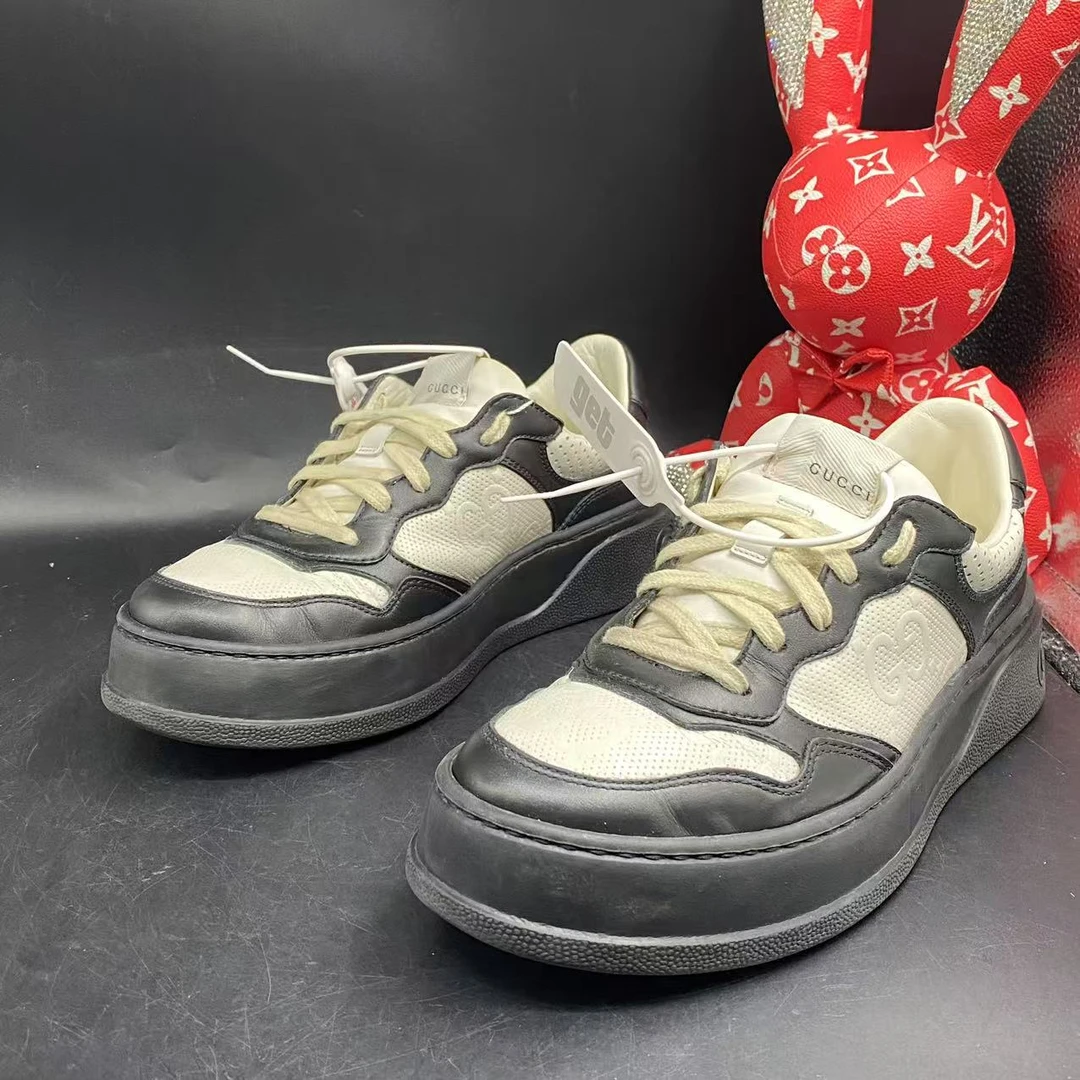 95新 GUCCI/古驰 黑白时尚潮流厚底饼干鞋多码数欧码ddm1946