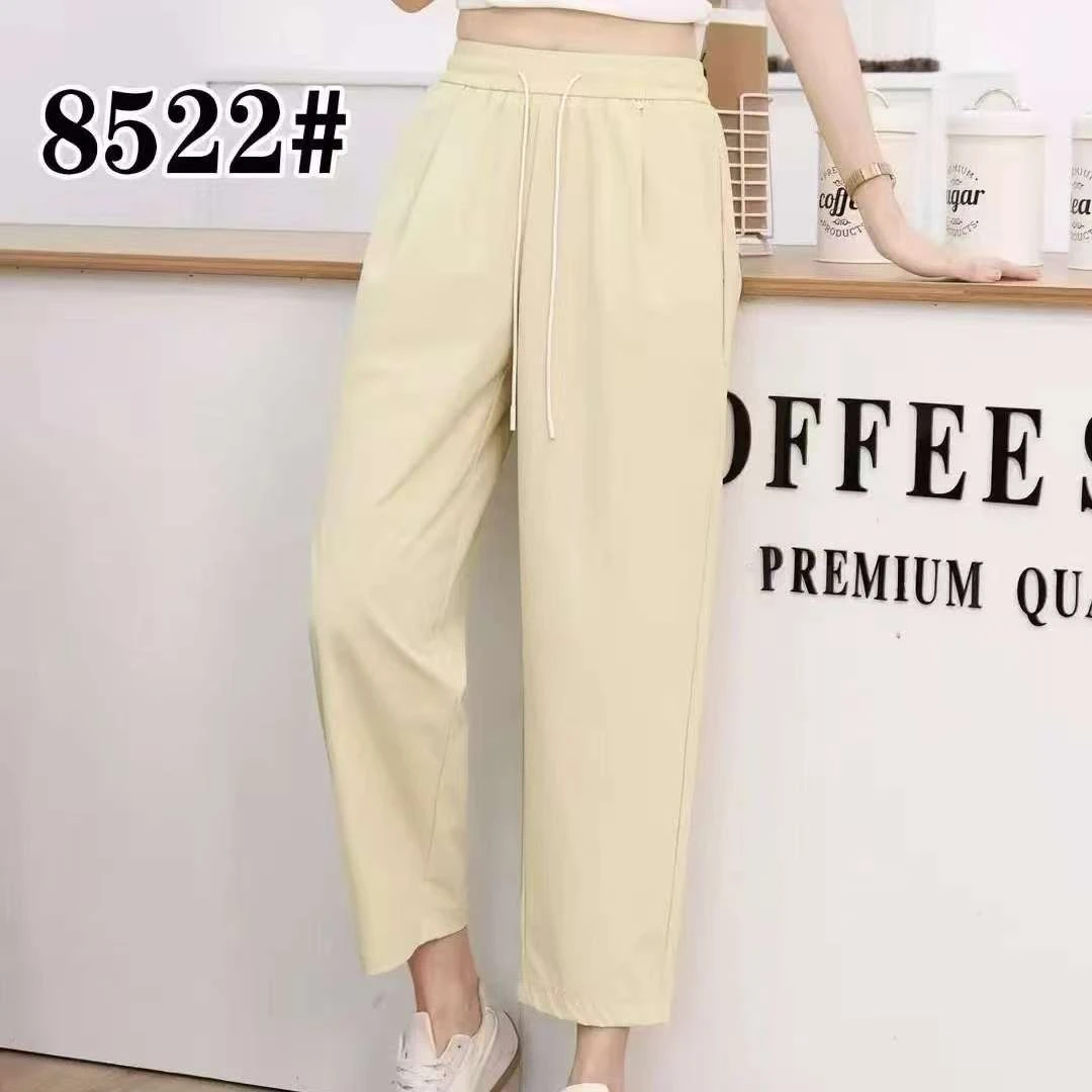 敏子家35031夏季新款花苞裤时尚减龄薄款高腰九分裤显瘦简约