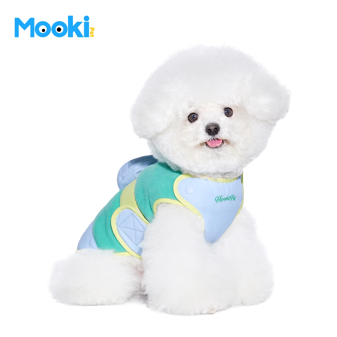 mookipet宠物狗狗衣服比熊雪纳瑞冬季可牵引摇粒绒马甲冬天保暖