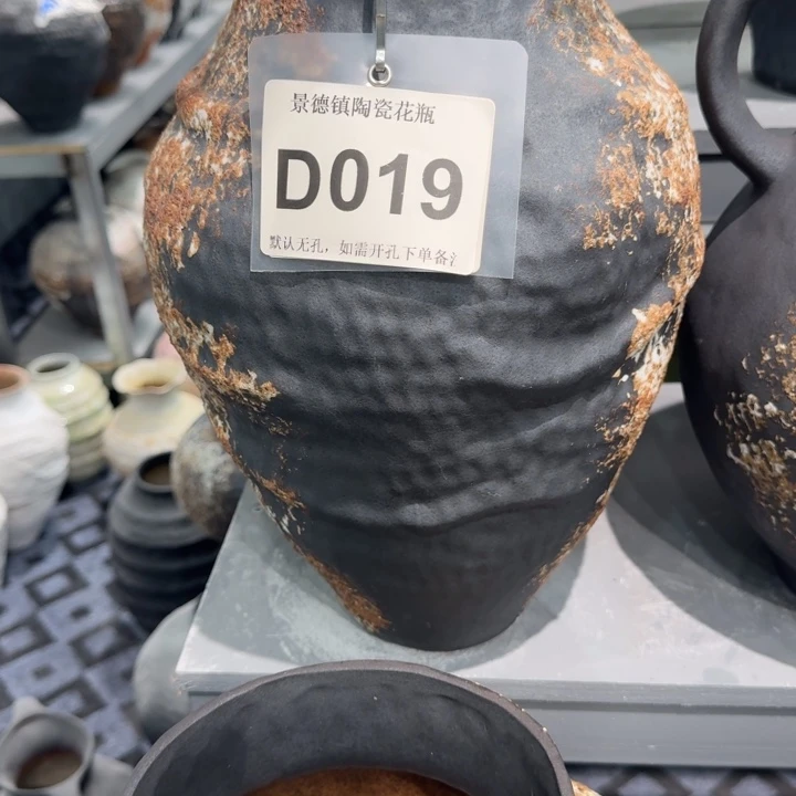 萌***儿瓷片景德镇高温花器编码019高36口10默认无孔