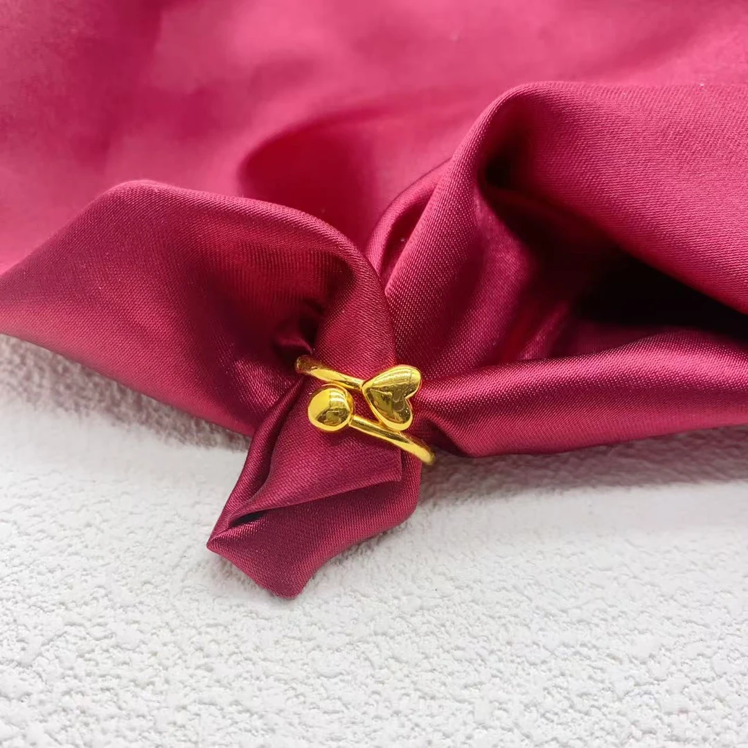 【木韵阁】足金999 黄金5G爱心戒指开口戒指时尚百搭 3.87