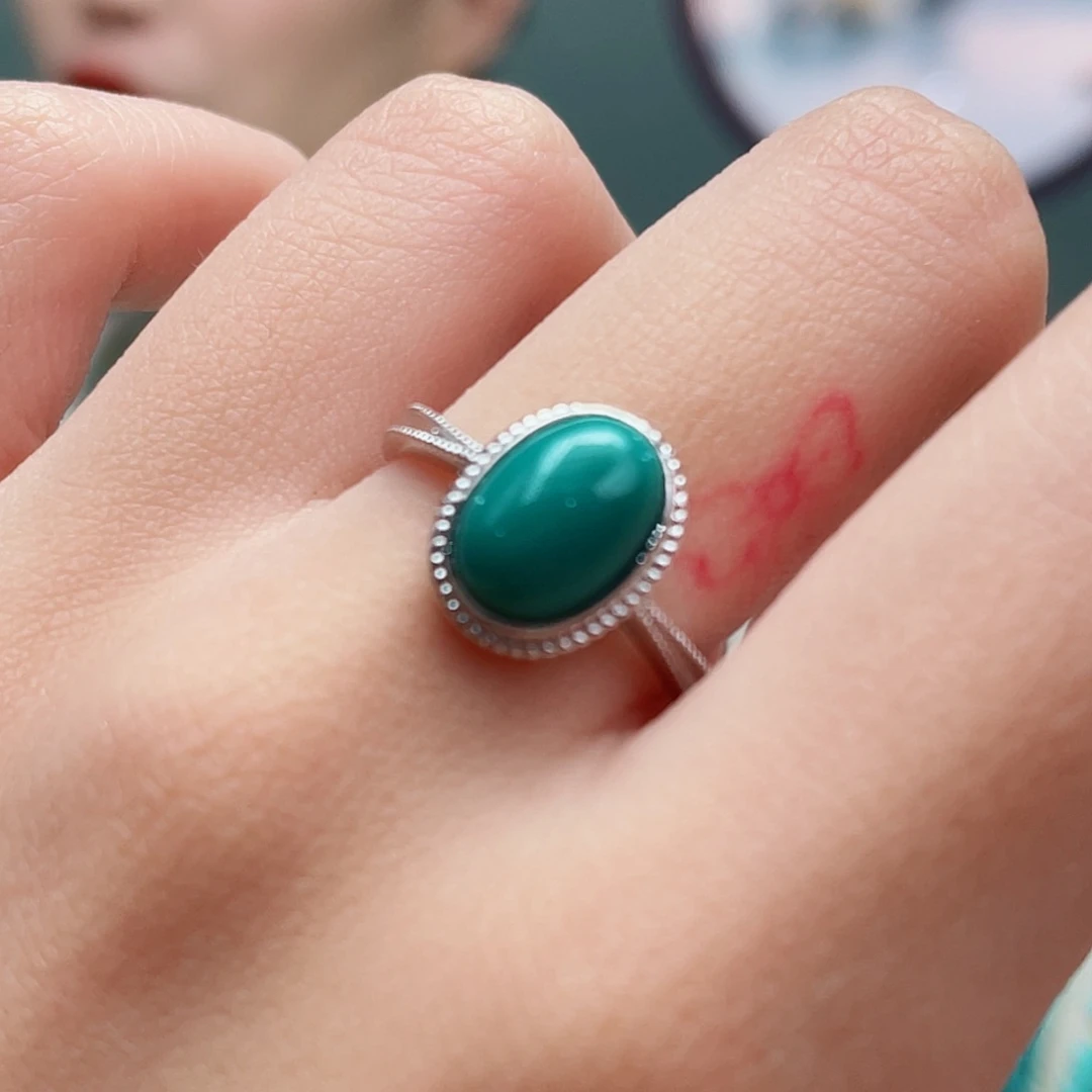 绿松石银S925镶嵌戒指