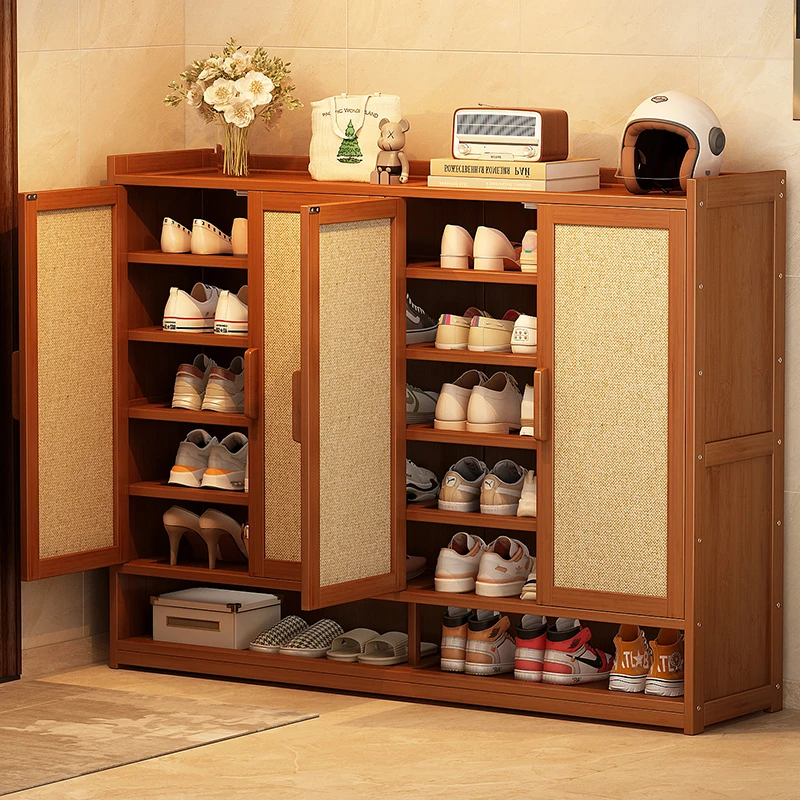 鞋柜非实木鞋架门口置物架家用鞋子收纳神器落地入户正对门玄关柜