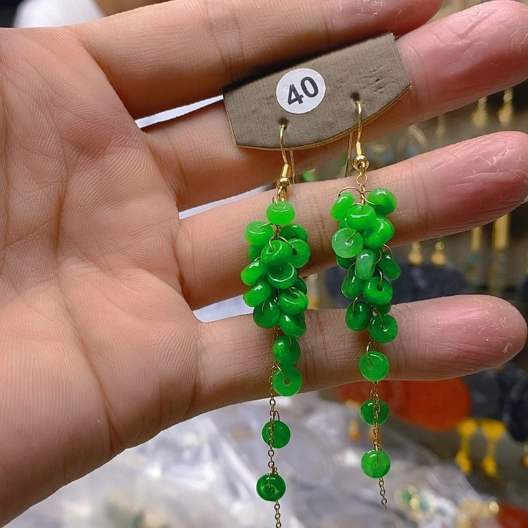 翡翠合金耳饰翡翠