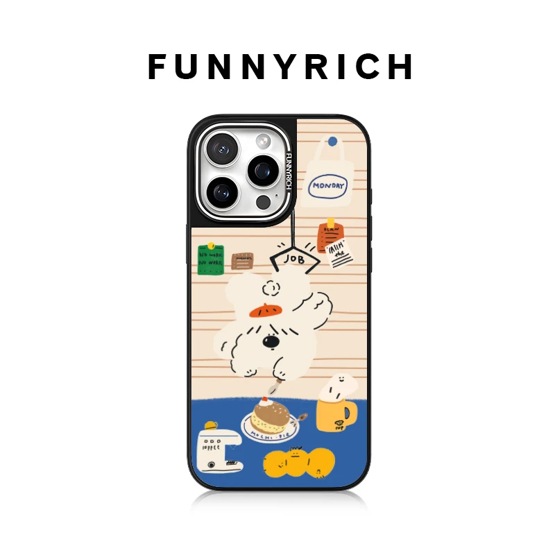FUNNYRICH被工作抓走适用iPhone16Pro Max手机壳苹果15磁吸14新款