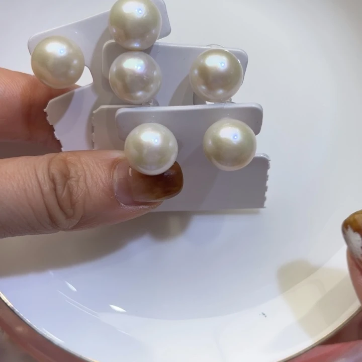 淡水珍珠耳饰银S925镶嵌