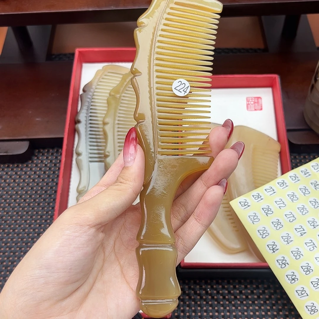 一***舟手工制作纯牛角梳子