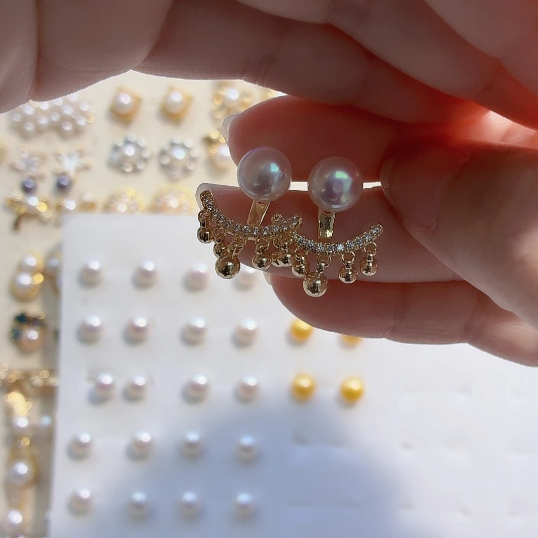 合金耳饰淡水珍珠