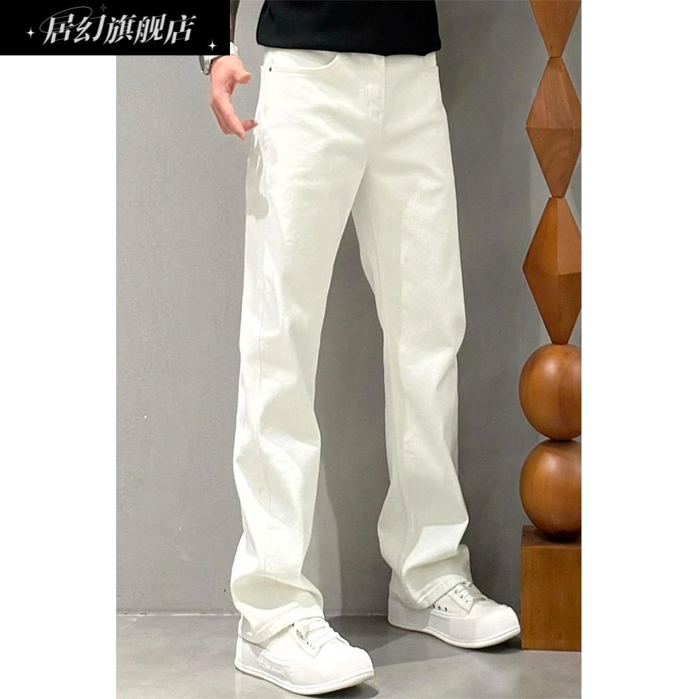居幻2025秋冬高街水洗直筒牛仔裤男士轻奢复古休闲裤时尚百搭潮流