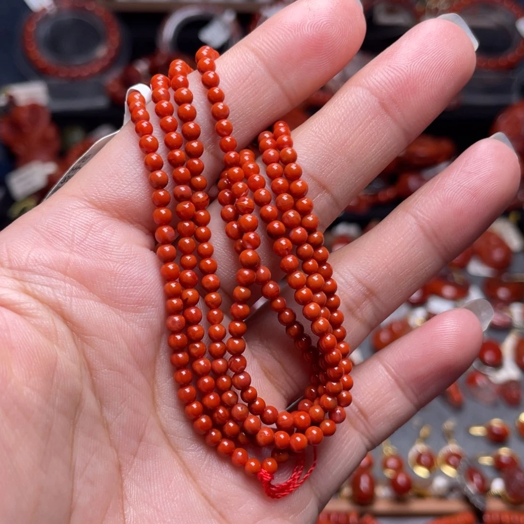 南红玛瑙未镶嵌3mm瓦西满肉小米珠