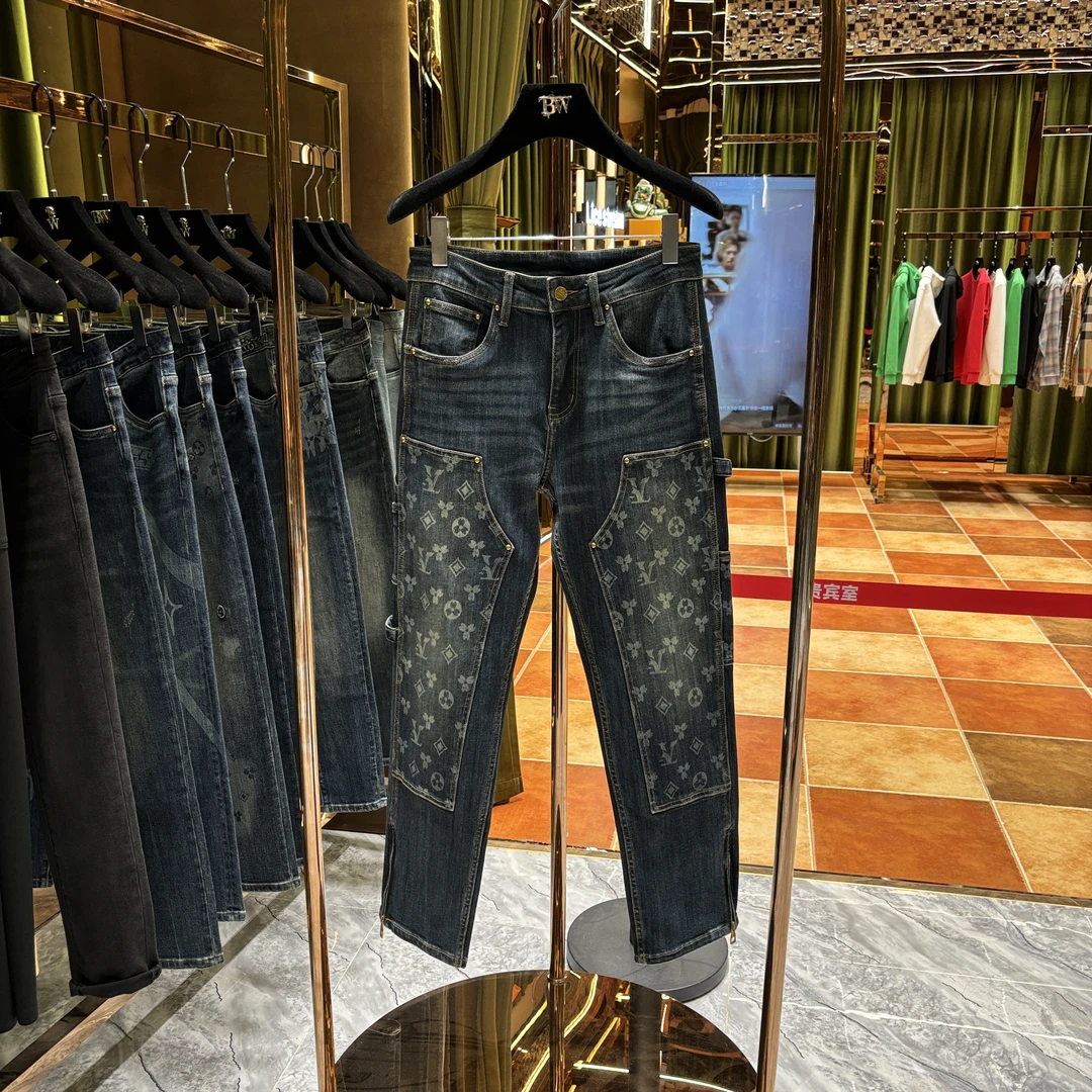 【焱焱专属】春季新款轻奢潮牌重工定制洗水牛仔裤（7826）