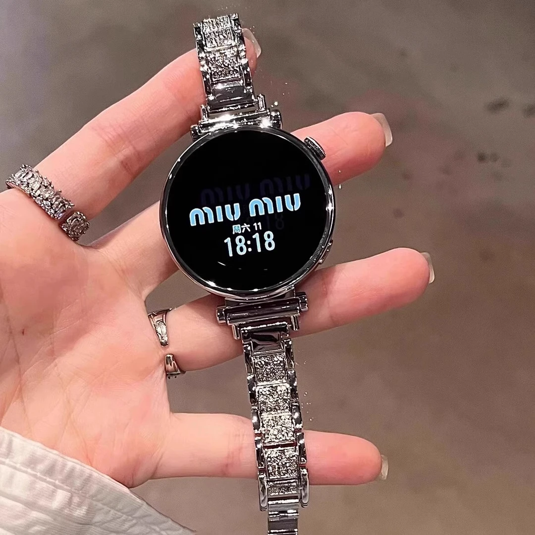 六竹碎钻满天星适用华为gt5表带gt4女士gt3金属gt2手表链智能手表