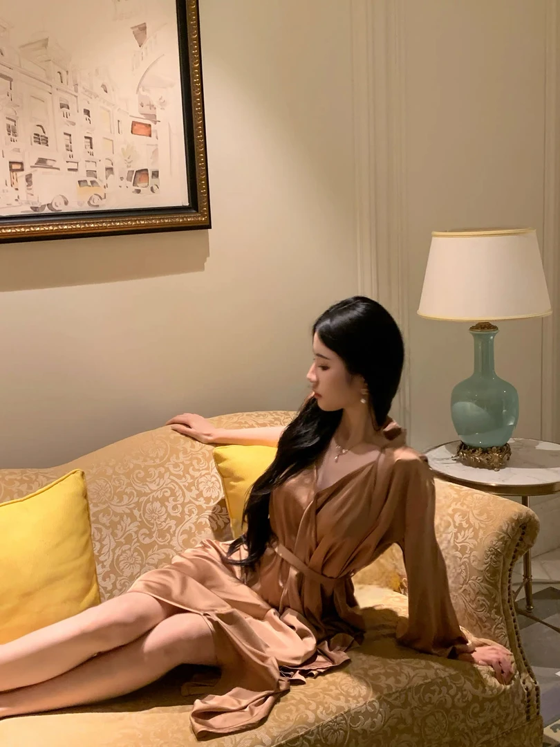 【一帘幽梦】纯欲风高级感气质可外穿睡裙性感贵气丝滑舒适睡裙