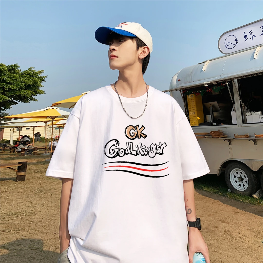 GODLIKE/古莱登夏季短袖T恤纯棉男女同款潮牌半袖纯棉宽松落肩t恤
