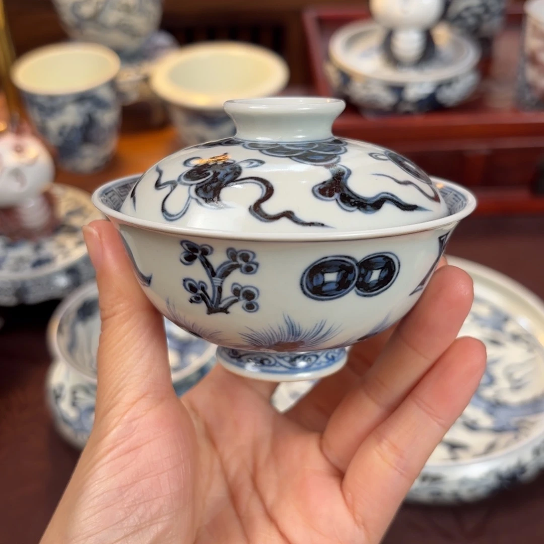 陶行龙盖碗博陵造物