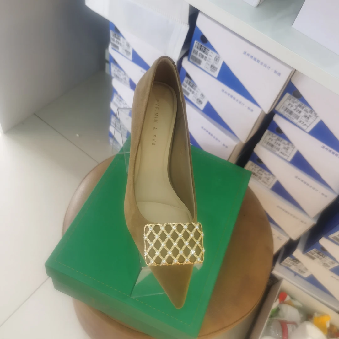 单鞋细高跟女神鞋子浅口休闲女鞋中国风细跟高跟低跟