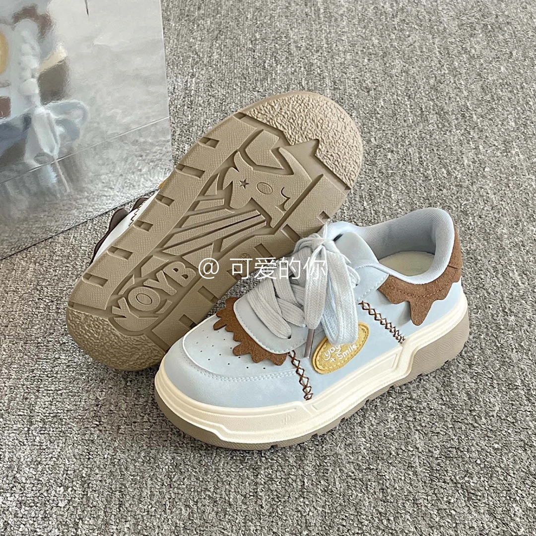 韩系小白鞋子女款爆款2025新款出游百搭休闲鞋厚底板鞋小众运动鞋