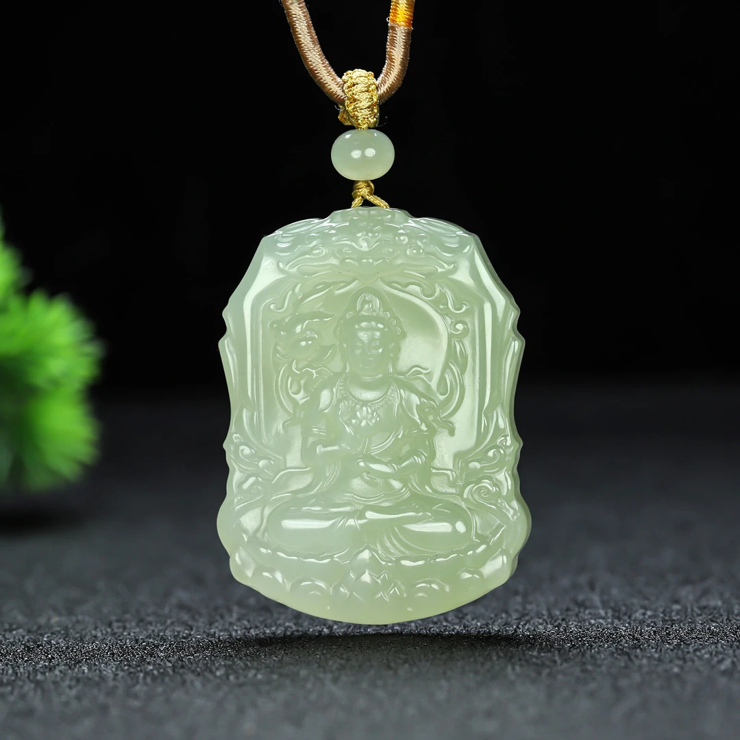 和田玉冰晴坐莲观音吊坠DZ300多样性发其一