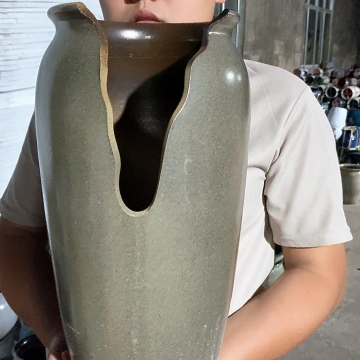 紫砂花盆口20高41瑕疵