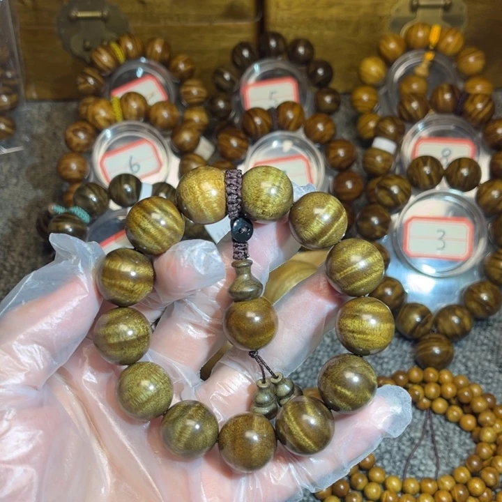 楠木（金丝楠）手串/手链枯木黑金水波1.8