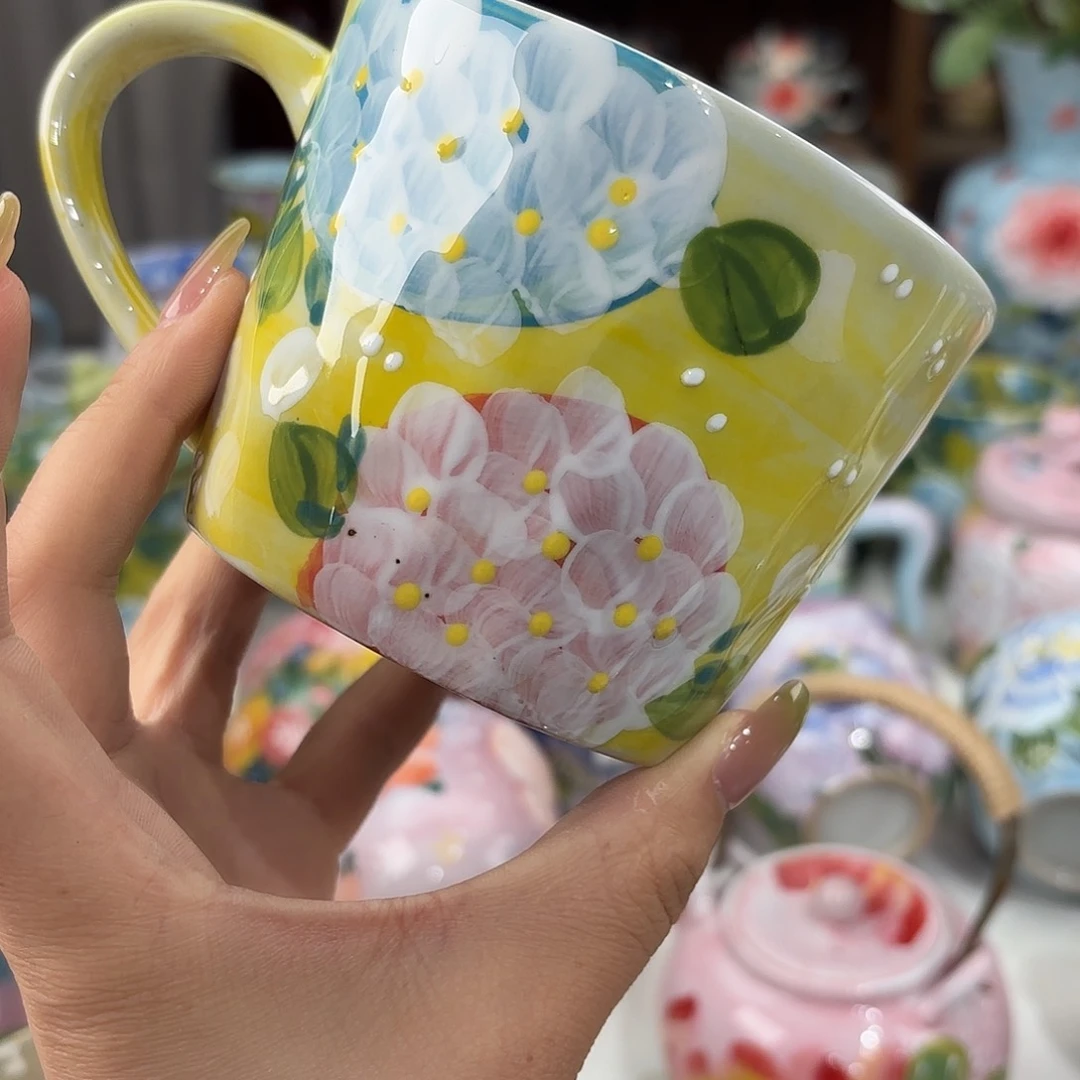 瓷片景德镇手绘高温釉下彩陶瓷茶具