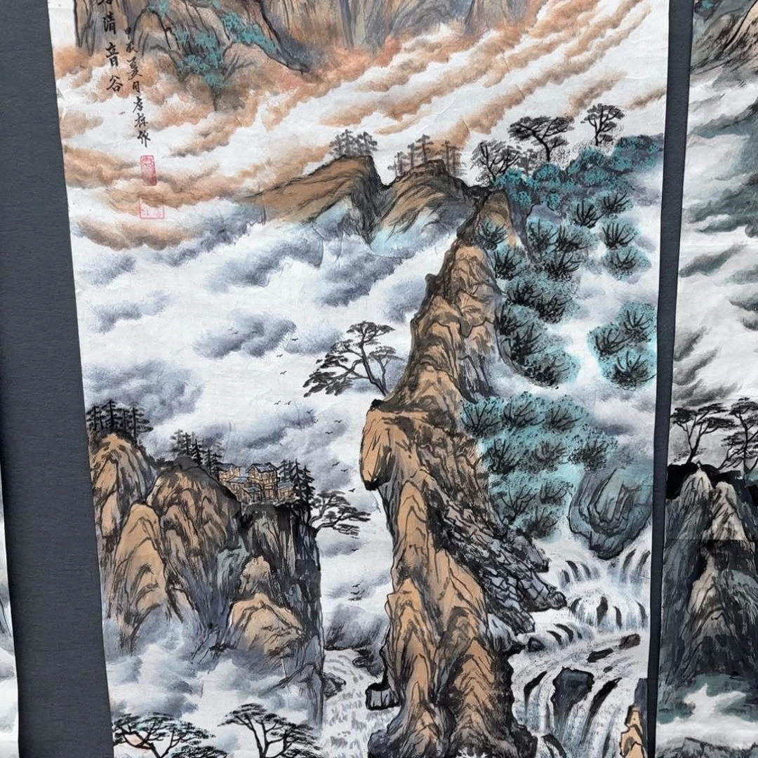 国画X**淦四尺山水张店标