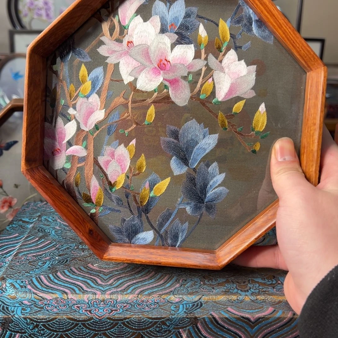 刺绣纯手工刺绣双面绣摆件