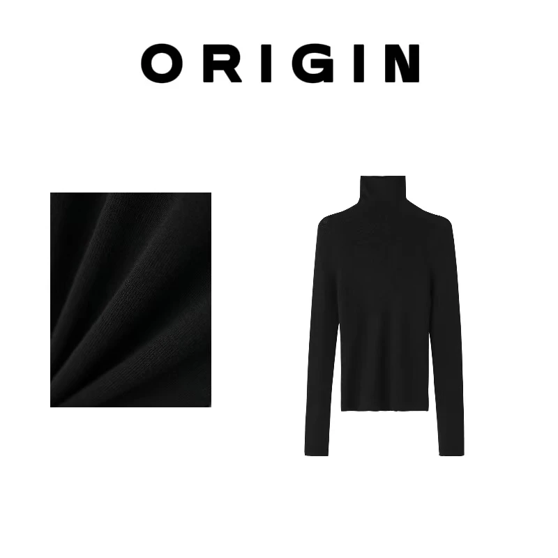 origin 【岛精一体】可机洗超细美丽诺羊毛亲肤细腻高领针织打底