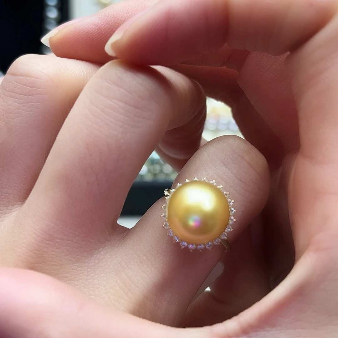 海水珍珠18K金镶嵌戒指