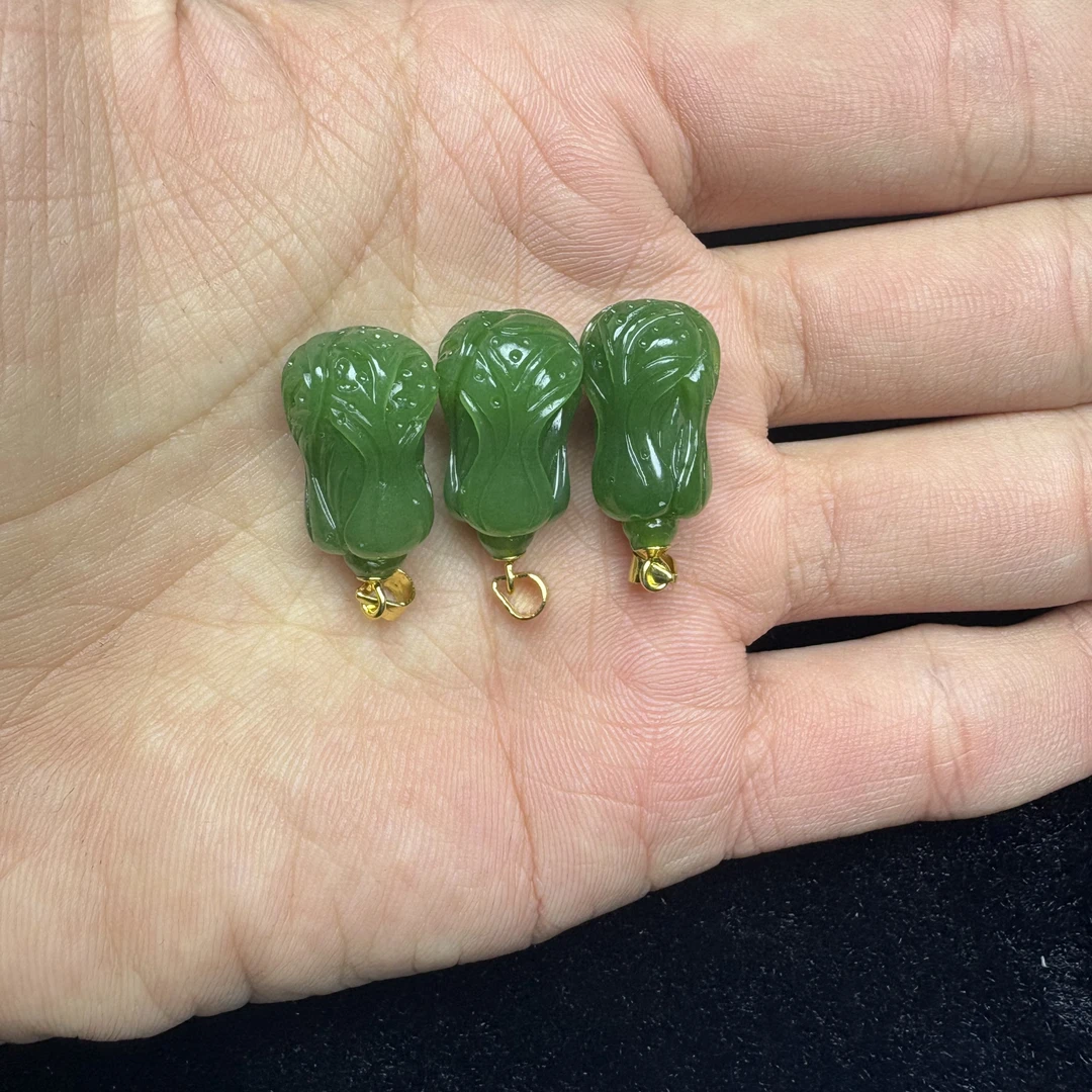 和田玉碧玉白菜吊坠多样性发货拍一发一女士气质