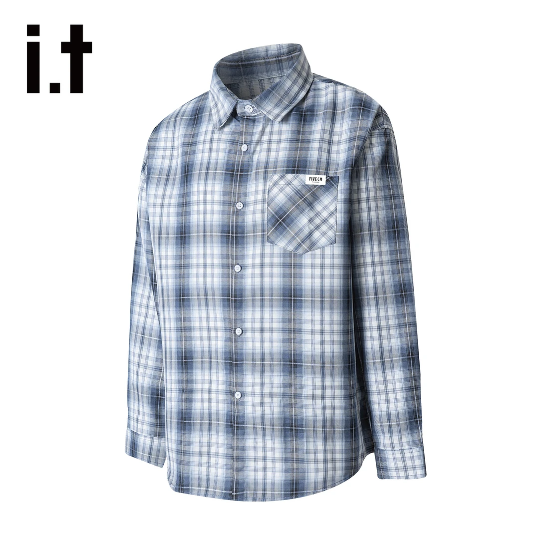 it :5cm/FIVECM格子衬衫男女款2025秋季新款潮牌情侣宽松长袖衬衣