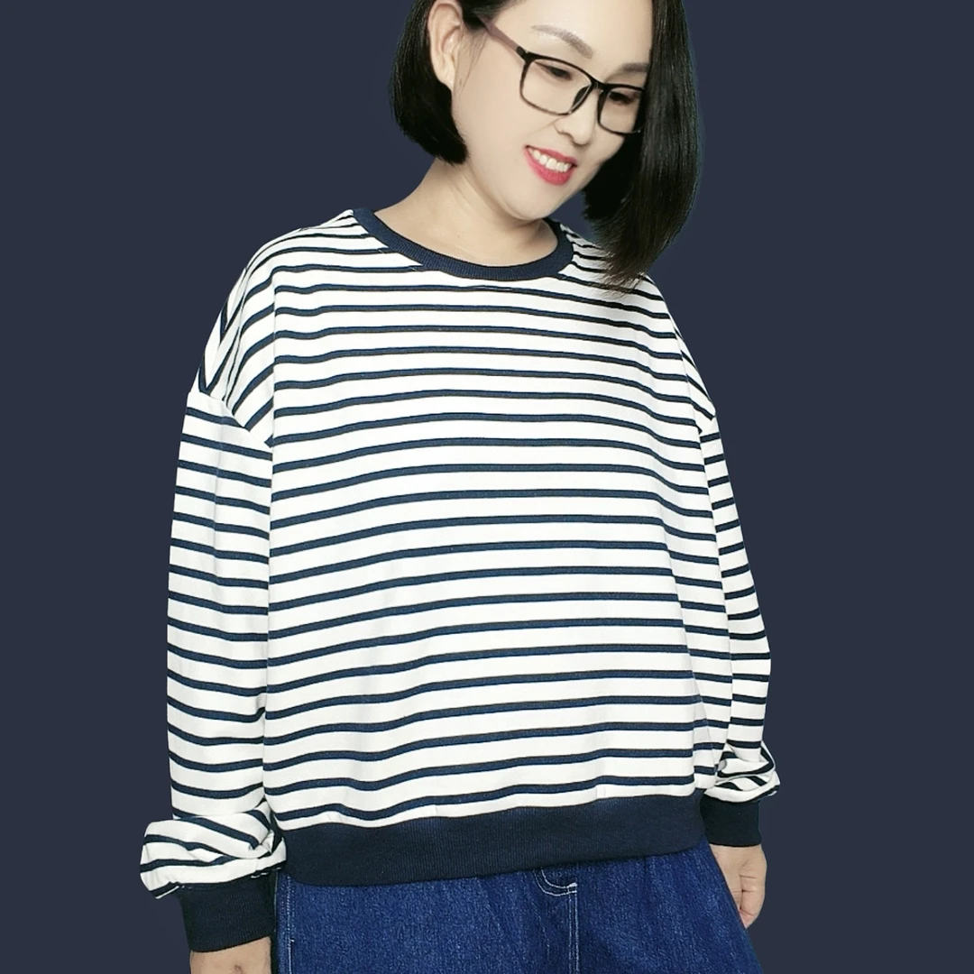 春秋新款棉质厚实短款宽松显瘦小个子圆领百搭卫衣