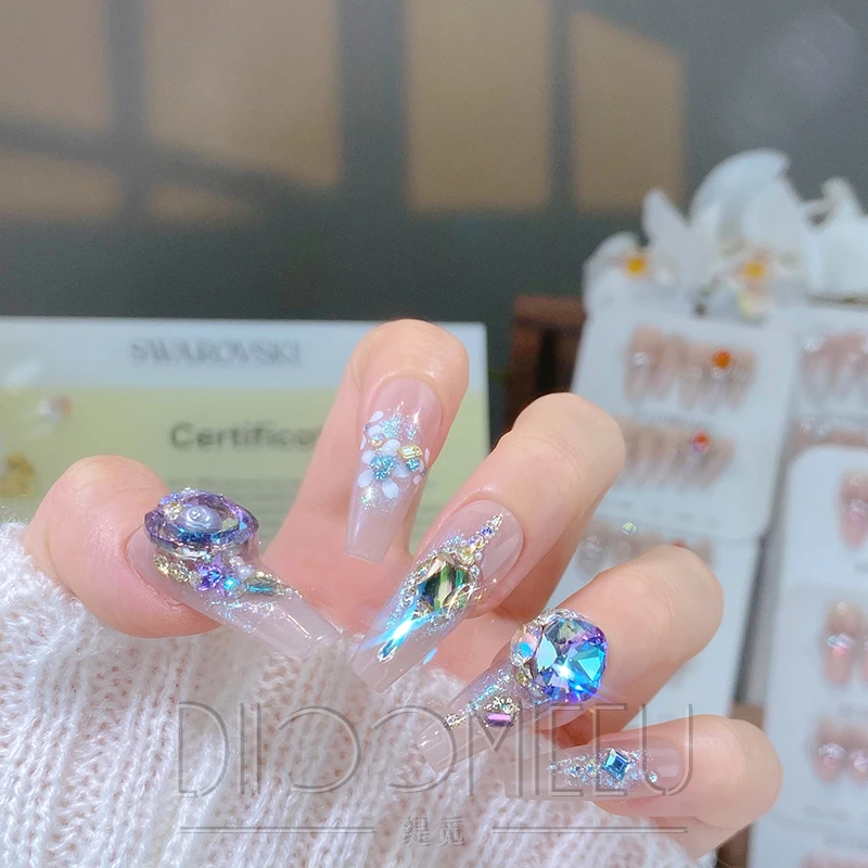 【花间拾光】缇觅轻奢天使之环全华子钻纯手工可拆卸式穿戴甲