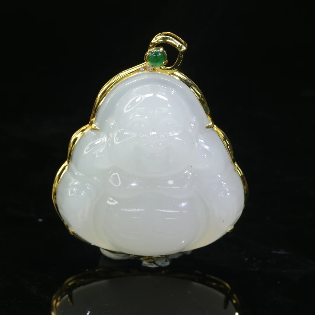 50和田玉羊脂白18K金佛公/200091保利厦门拍卖