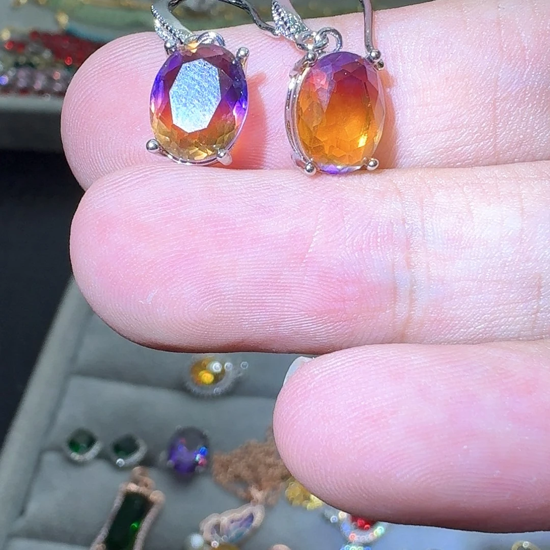 托帕石戒指银S925镶嵌