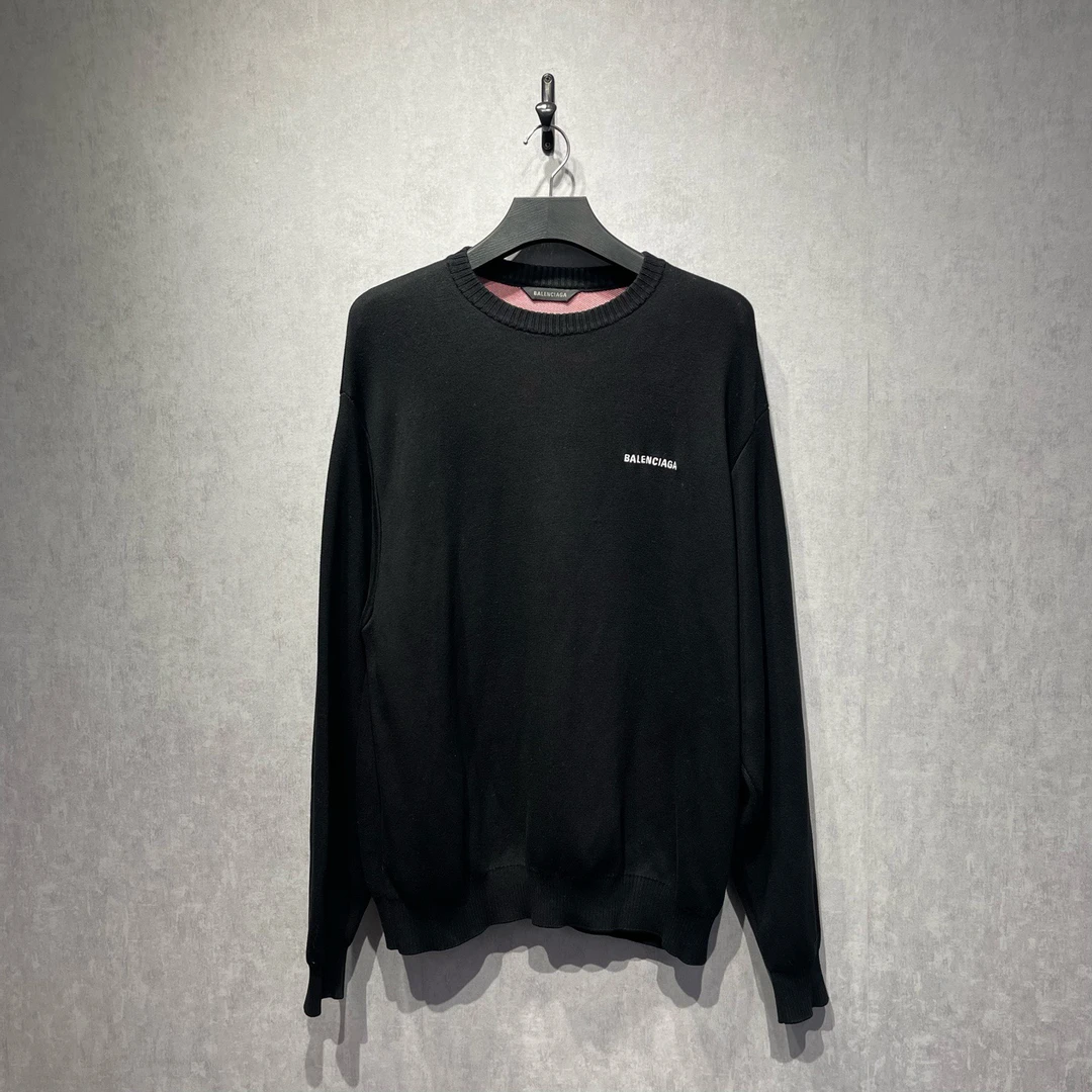 99新 Balenciaga/巴黎世家 海洋logo针织毛衣/L码/DY215996