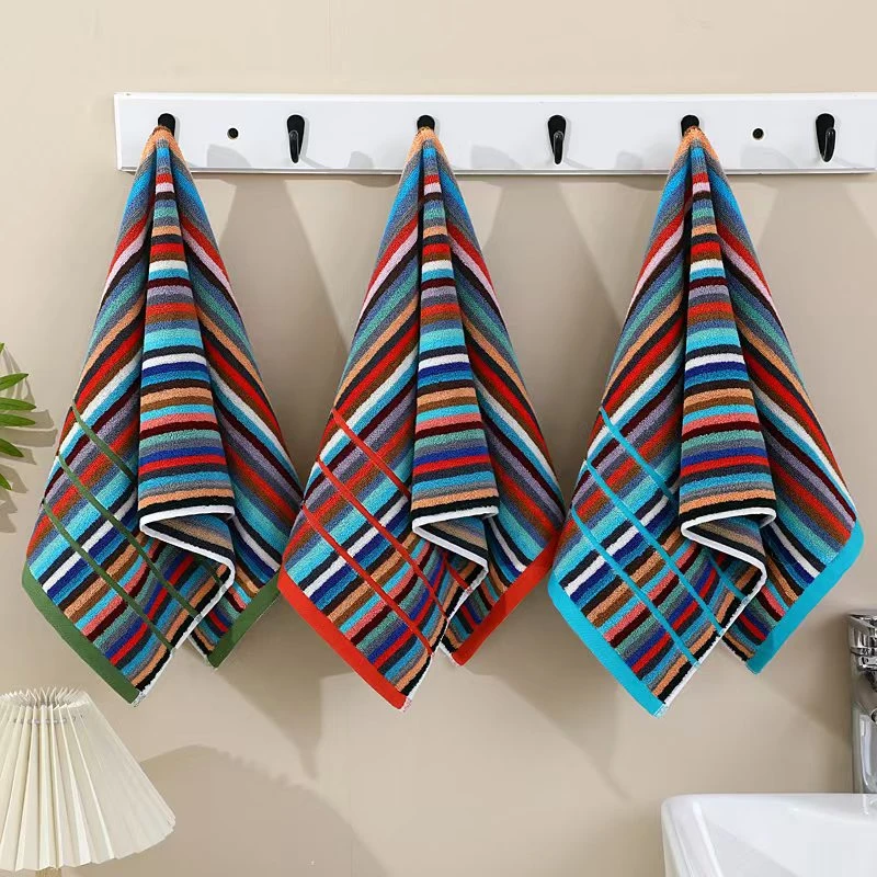 纯棉处理彩条毛巾耐脏男女吸水不掉毛柔软厂家处理批发加厚不掉色