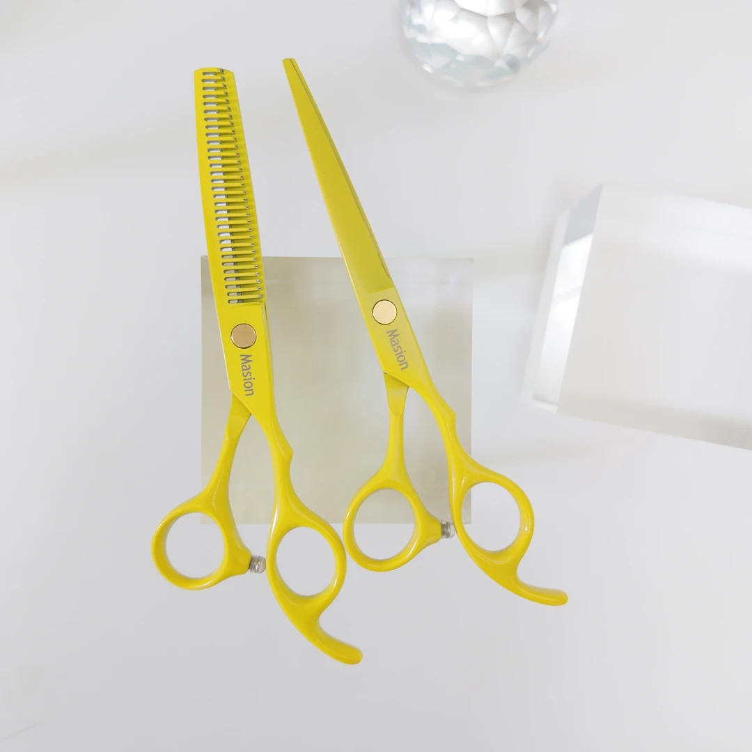 6.0inch黄玫瑰平剪牙剪理发剪美发师发廊