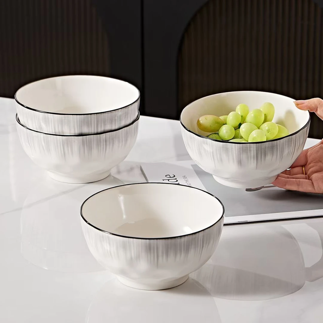 家用创意简约5英寸釉下彩吃饭碗陶瓷米饭碗